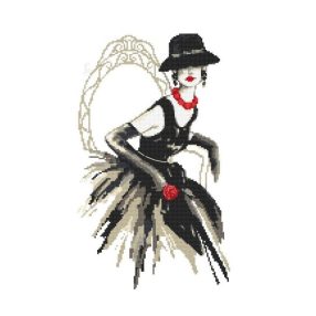 Z10426 Fekete lady rózsával 23x43 cm