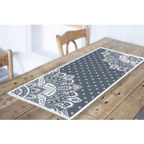 ZU10623-04 Table runner with a rosette 90x40 cm