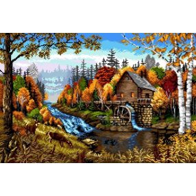 7308 Landscape with a watermill 60x40 cm