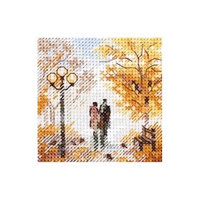 0-220 Autumn in the city. Old park 7x7 cm