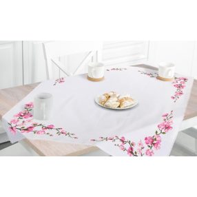 ZU10664 Tablecloth with sprigs of cherries 90x90 cm
