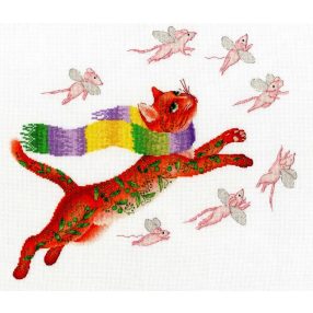 vk055 Hanting for pink mice 24,6x28,3 cm