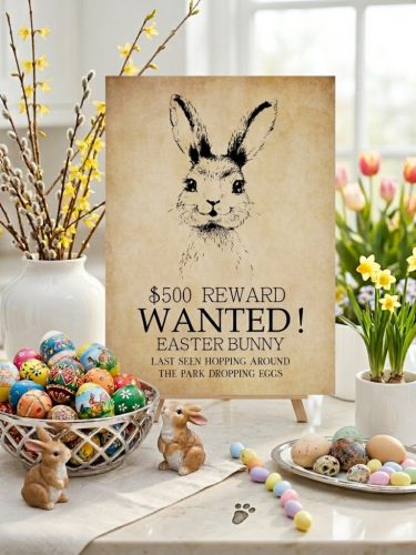 1580 Easter bunny Wanted 40x30 cm