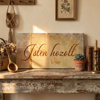 1648 Isten hozott - kopott 40x20 cm (fa)