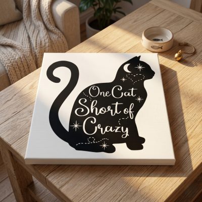 1660 One cat short of crazy 30x30 cm (fa)