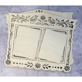 OR229 Fa képkeret - madárkás 31x25 cm