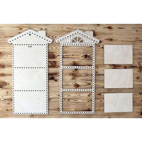 OR053 Fa képkeret - Ház 22x42 cm