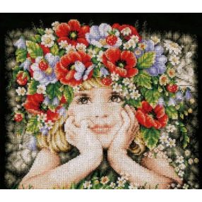 PN-0156698 Girl with flowers 31x26 cm