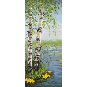10459 Spring birches 31x72 cm