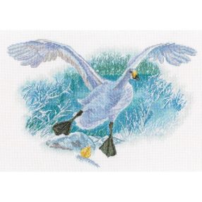 m854 White Goose on the White Snow 36,5x24,5 cm