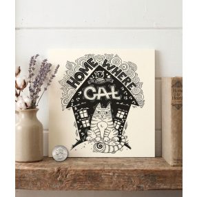 1969 Home is where the cat is 20x20 cm