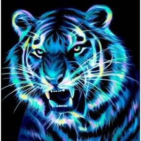 AZ1868 Neon tiger 25x25 cm