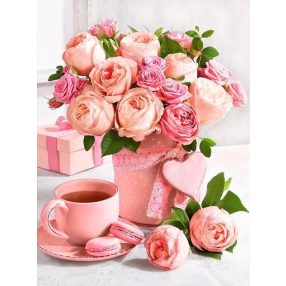 AZ1883 Bouquet Pink tea party 40x30 cm