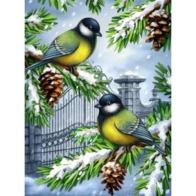 AZ1892 Titmice in winter 40x30 cm