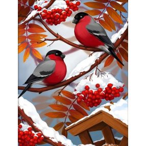 AZ1893 Bullfinches in winter 40x30 cm