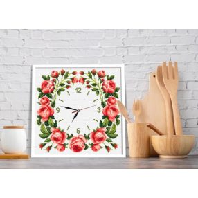 ZGR10677 Clock with roses 25x25 cm