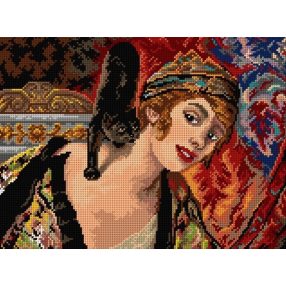 3281J Wasilkowski - Lány macskával 30x40 cm