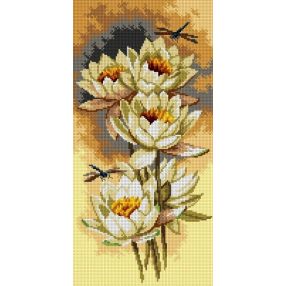   3293J P.de Longpre-Kaliforniai pipacsok és szitakötő 25x51 cm