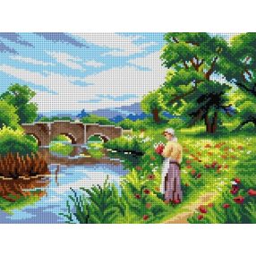 3291J E.Walbourn-Pipacsok a folyóparton 30x40 cm