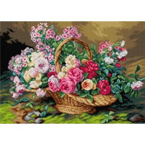 3254R F.Rivoire - Egy kosár rózsa 50x70 cm