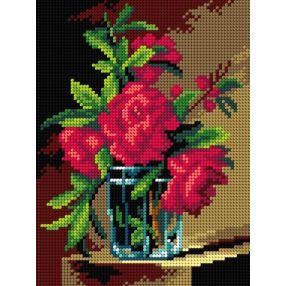   3261F E.Bruyere-Gránátalma virágzás üveg vázában 18x24 cm