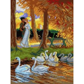 3239J G.de la Touche-Szeretők és hattyúk 30x40 cm