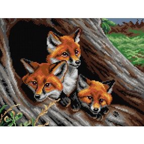 3249J S.J.Carter-Fiatal rókák az üreges fában 30x40 cm