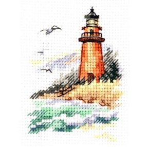 0-225 The coast of the cold sea Lighthouse 6x9 cm