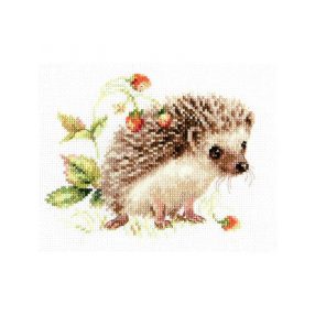 0-227 Hedgehog and strawberry 16x12 cm