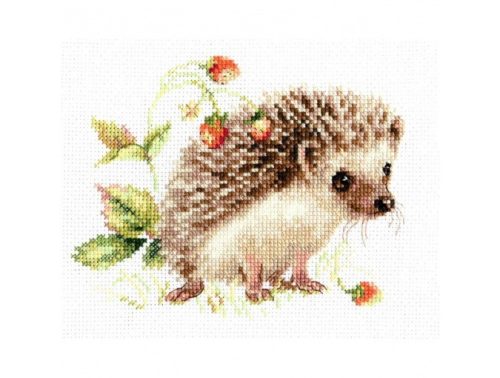 0-227 Hedgehog and strawberry 16x12 cm