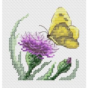 SM623 Butterfly and burdock 11x11 cm