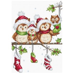 B1186 Karácsonyi baglyok 19x26,5 cm