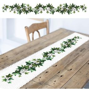 ZU10680 Long table runner with ivy 117x21 cm