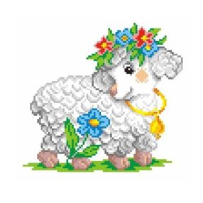 SKN425 Sheep with a wreath 17x18 cm