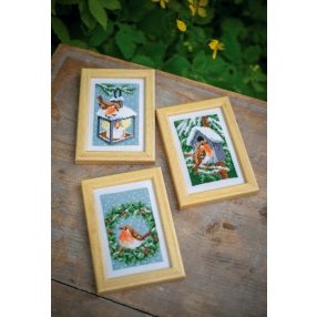 PN-0187471 Vörösbegyek télen- 3 db-os készlet 8x12 cm