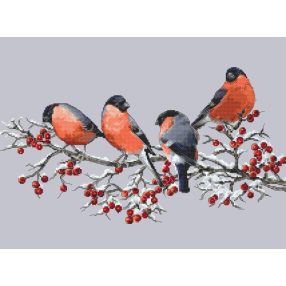 Z10329 Bullfinches on a twig 40x30 cm