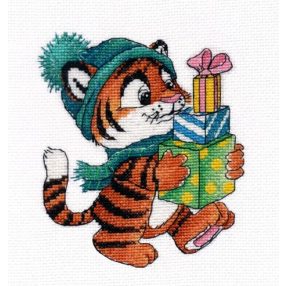 S1427 Tigris ajándékokkal 13x15 cm