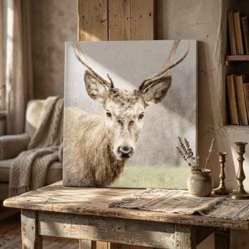 2136 Barna szarvas akvarell 2. 30x30 cm