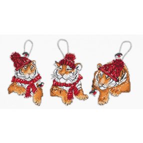 Leti 8017 Christmas Tigers Toys kit of 3 pieces 12x9 cm
