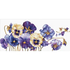 nc840-073 Purple Pansies 97x42 cm