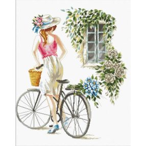 nc640-078 Bicycle Girl 43x51 cm