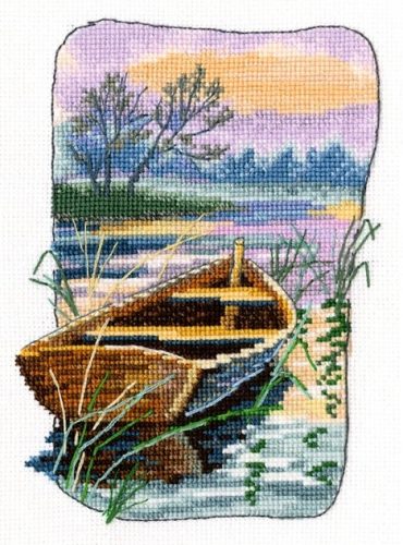 c350 Nagyi régi kertje - csónak 12,5x17,5 cm