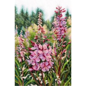 m863 Raspberry Candles of Willowherbs 17x24,5 cm
