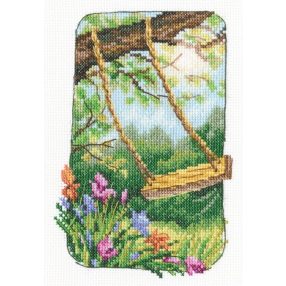 c345 Grandmother's old garden - Swing 12x17,5 cm