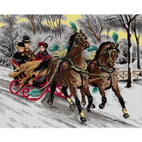 3347M Otto Eerelman-Lovas túra a hóban (részlet) 40x50 cm