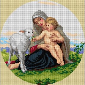 3302L W.A.Bouguereau-Szűz és bárány 40x40 cm