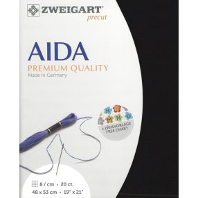 Zweigart Aida extra fine 3326-720 20ct fekete 48x53 cm