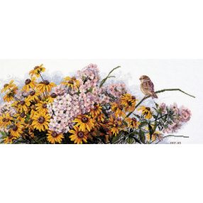 SK208 Black Eyed Susans and Phlox 18x43 cm