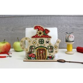 SO045 Napkin holder. Fairy house 15x13 cm