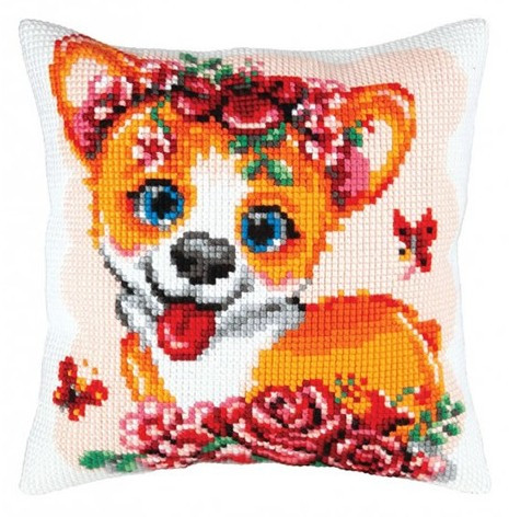 CDA5423 Corgi kiskutya 40x40 cm